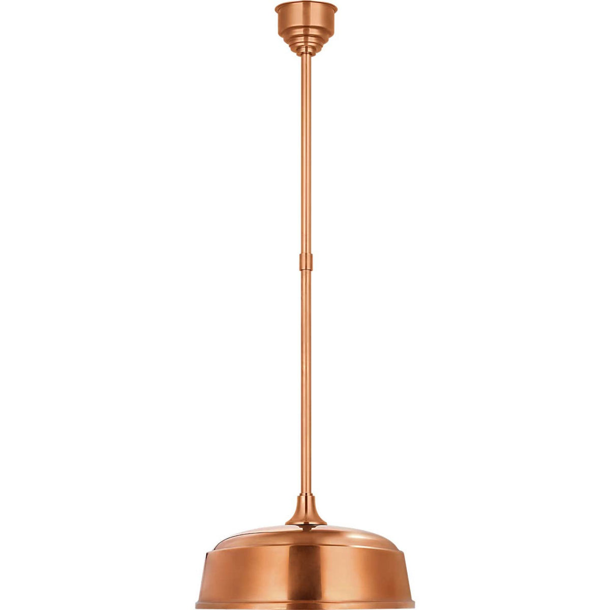 Thomas O'Brien Academy Pendant in Soft Copper with 16" Rockhouse Shade W16"