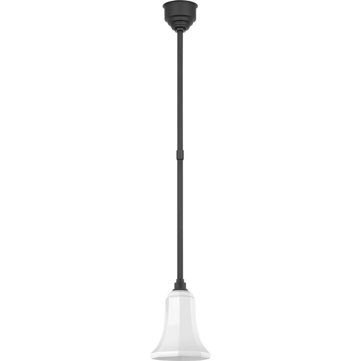 Thomas O'Brien Academy Pendant in Matte Black with 7.5" White Savannah Shade W7.5"