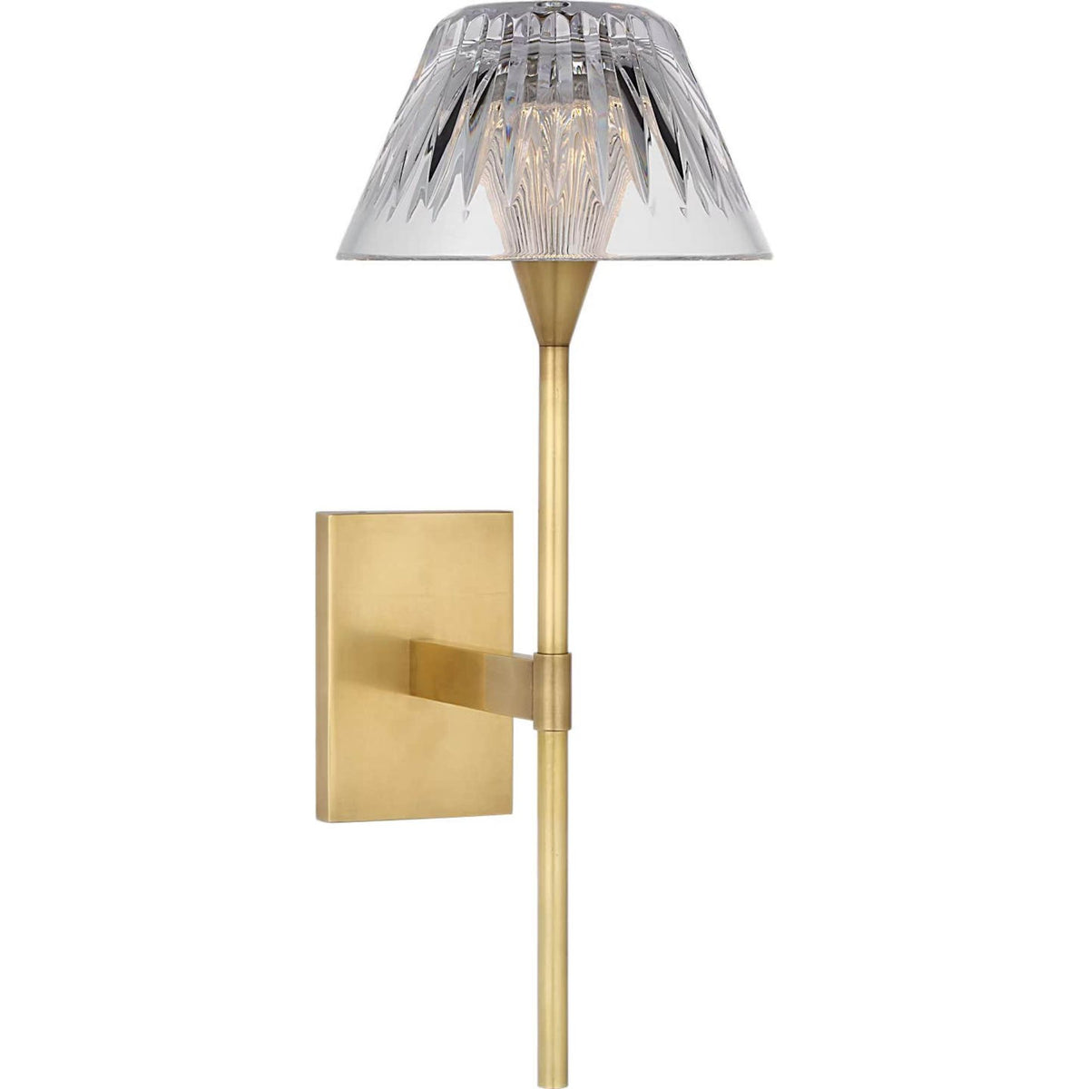 Waterford Blaze 14" Sconce in Natural Brass with Clear Crystal W5.75" x H13.75" x E7.75"