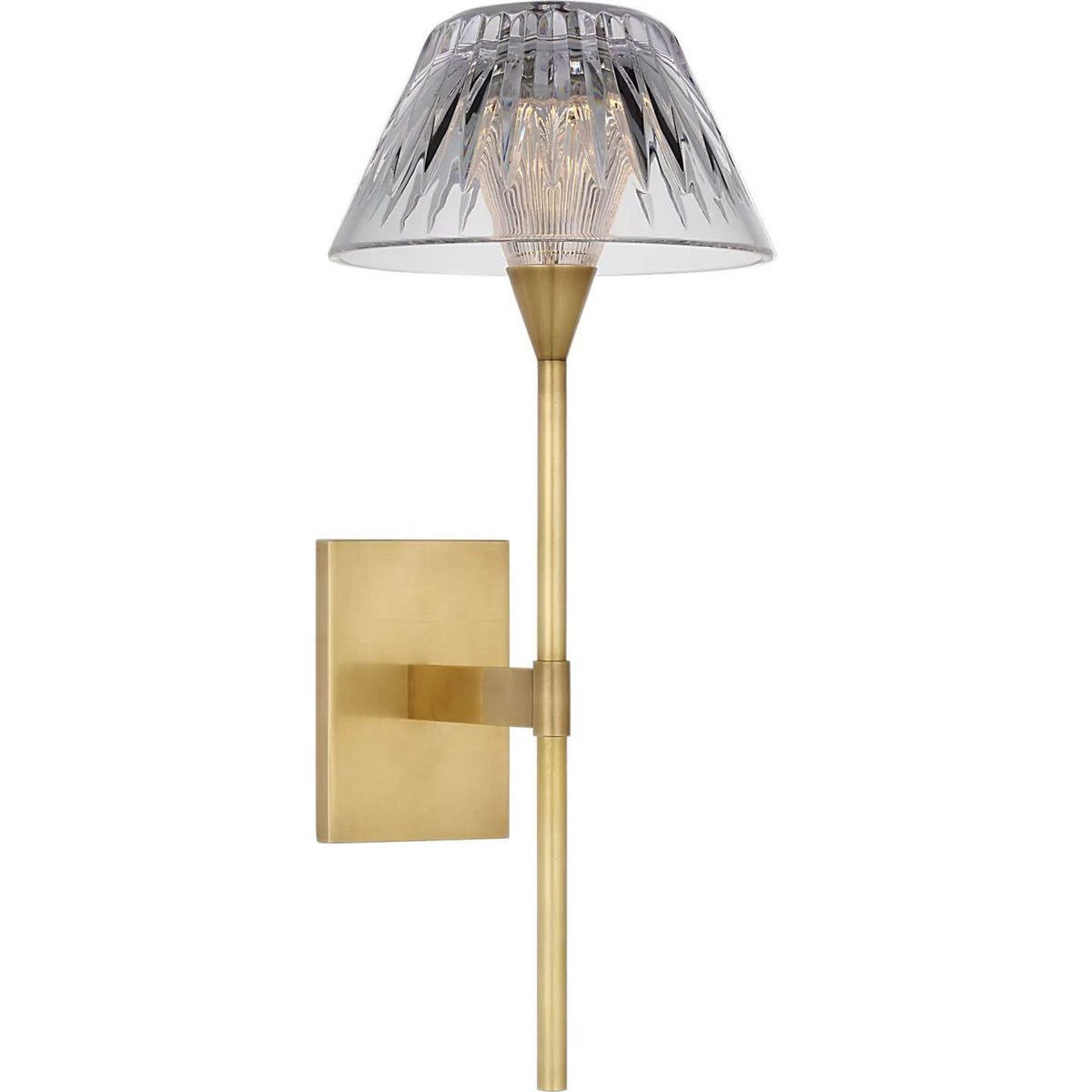 Waterford Blaze 14" Sconce in Natural Brass with Clear Crystal W5.75" x H13.75" x E7.75"