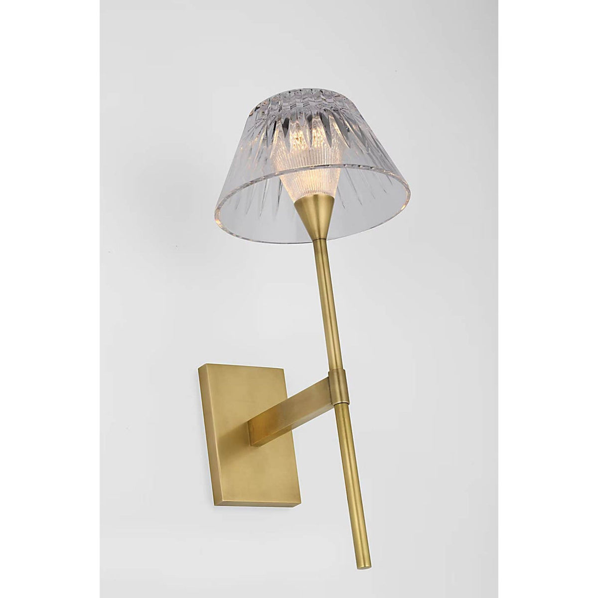 Waterford Blaze 14" Sconce in Natural Brass with Clear Crystal W5.75" x H13.75" x E7.75"