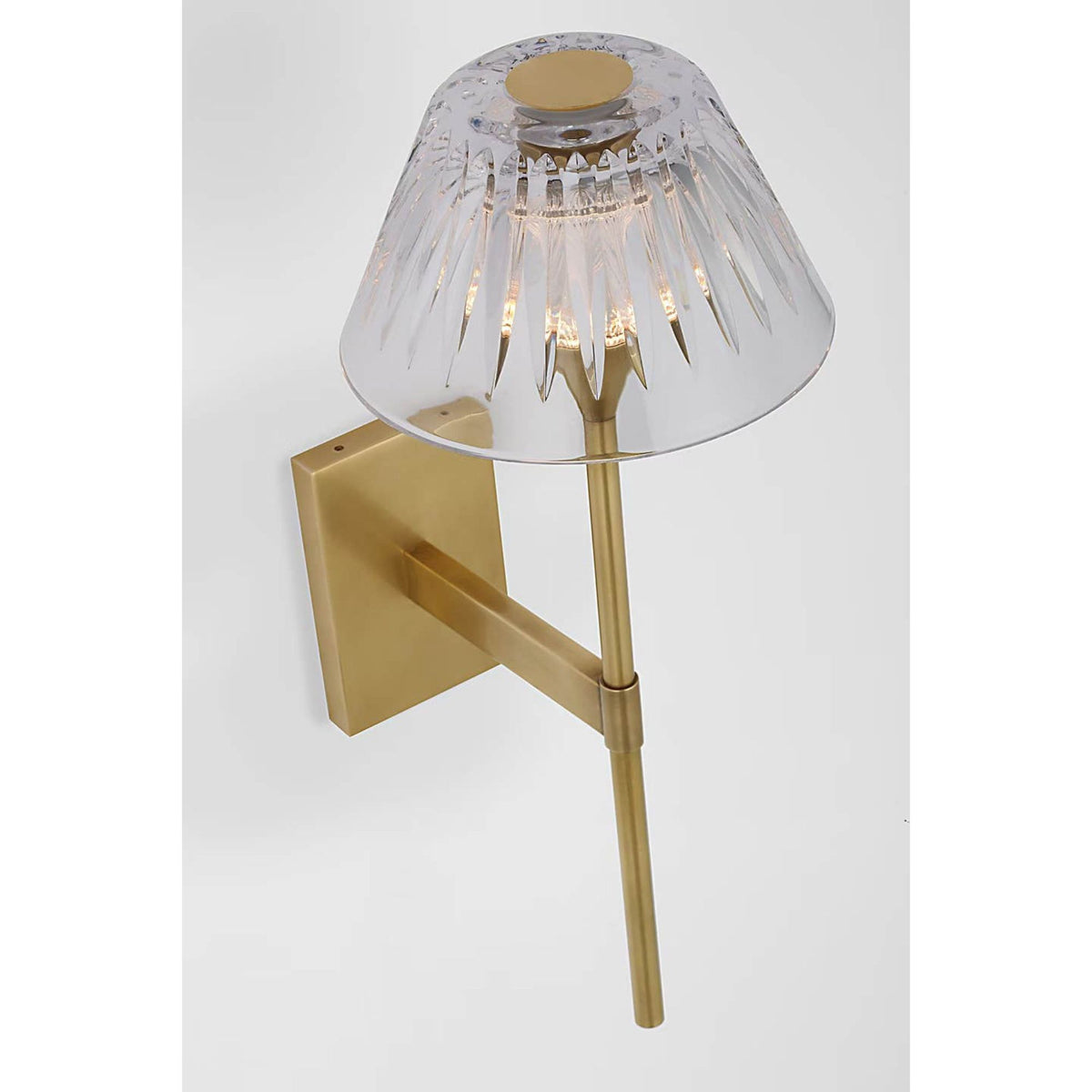 Waterford Blaze 14" Sconce in Natural Brass with Clear Crystal W5.75" x H13.75" x E7.75"