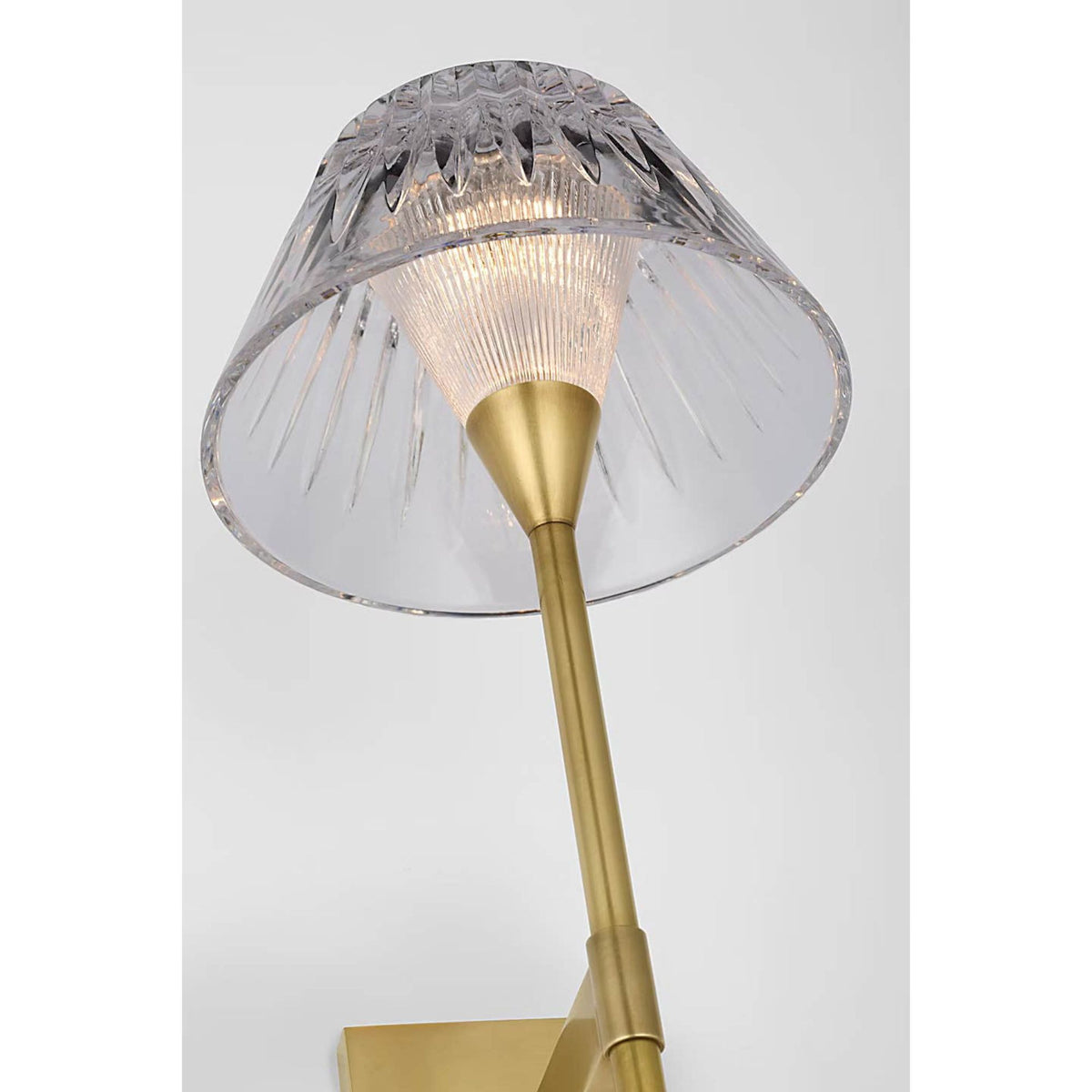 Waterford Blaze 14" Sconce in Natural Brass with Clear Crystal W5.75" x H13.75" x E7.75"