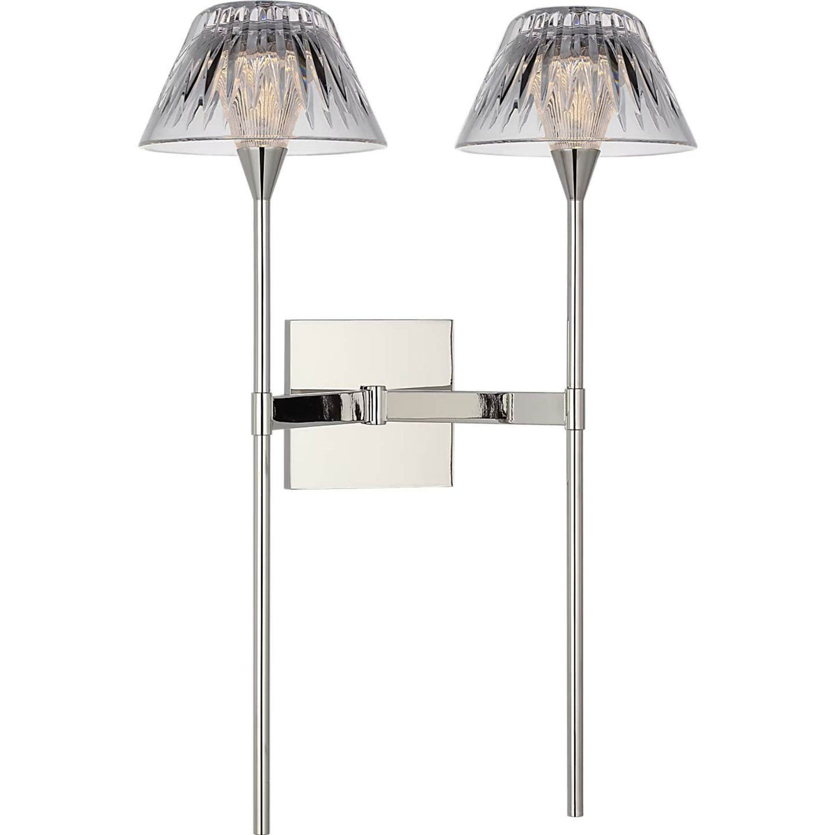 Waterford Blaze 19" 2 Light Tail Sconce in Polished Nickel with Clear Crystal W13.5" x H19" x E7.75"