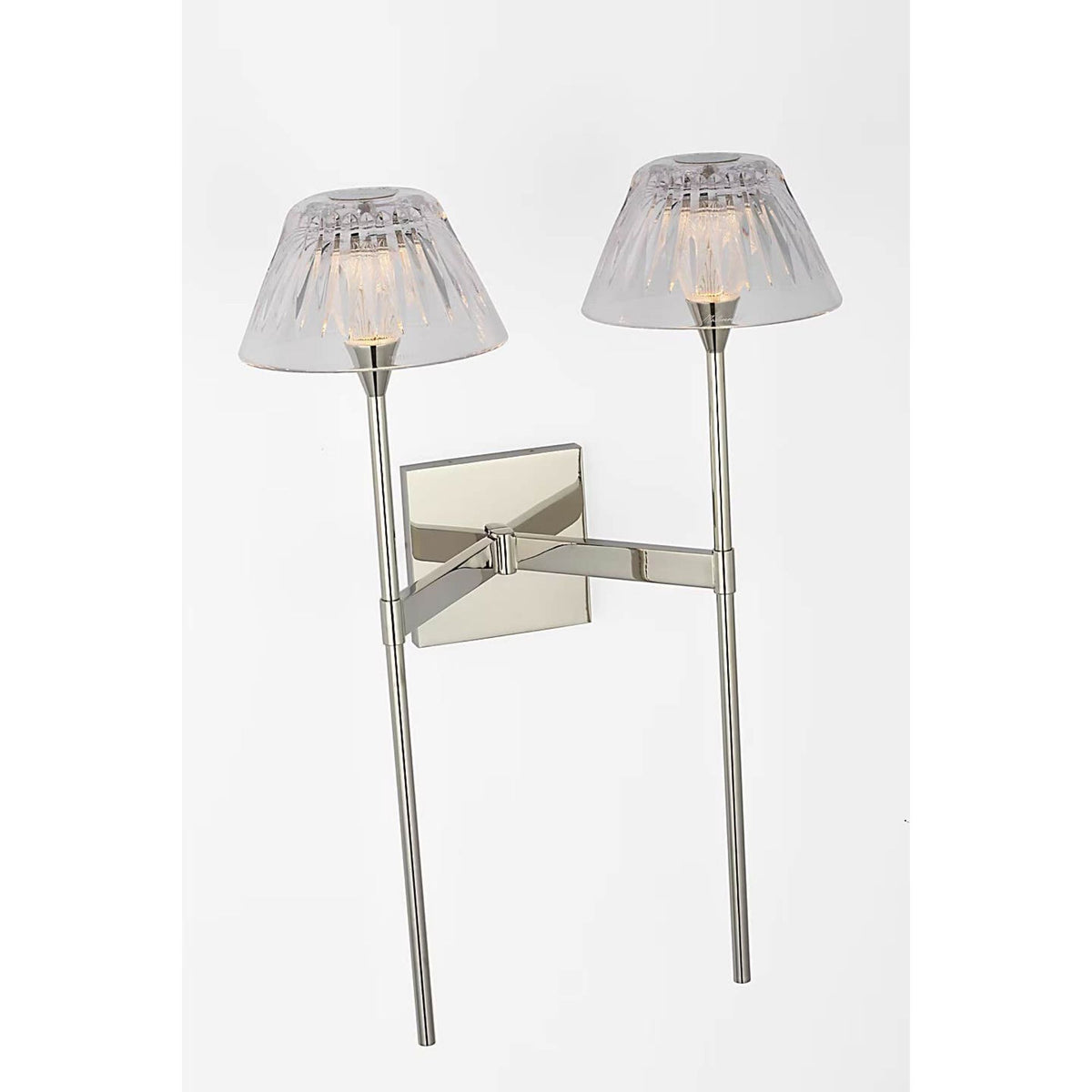 Waterford Blaze 19" 2 Light Tail Sconce in Polished Nickel with Clear Crystal W13.5" x H19" x E7.75"