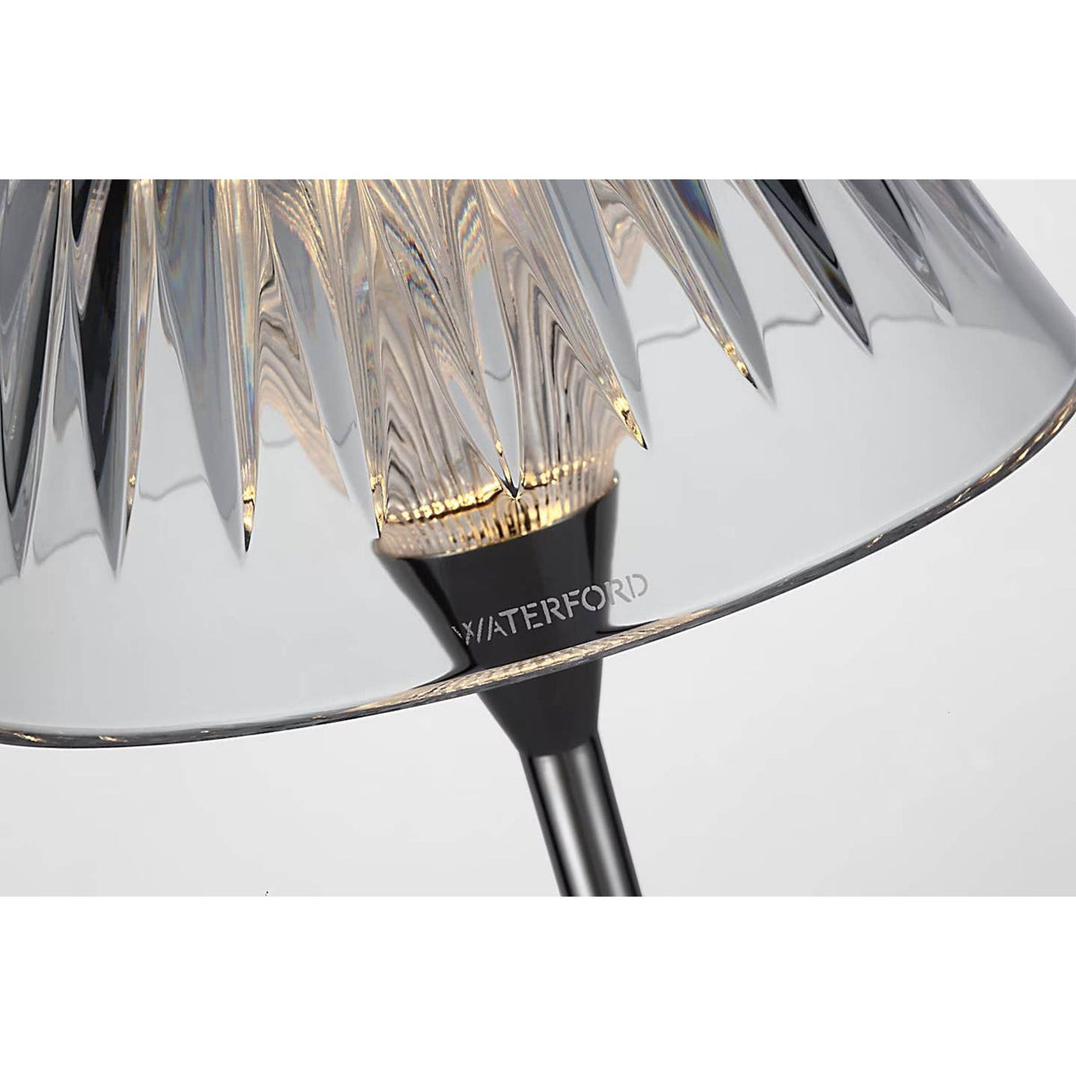 Waterford Blaze 12" Rechargeable Table Lamp in Polished Nickel with Clear Crystal W5.75" x H11.75"