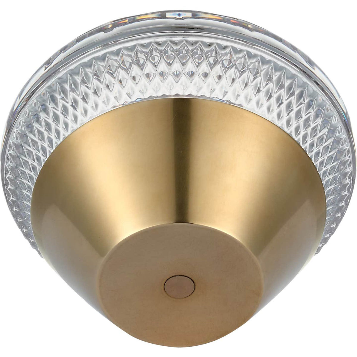 Waterford Copper Coast 5" Rechargeable Accent Lamp in Natural Brass with Clear Crystal W5" x H5"