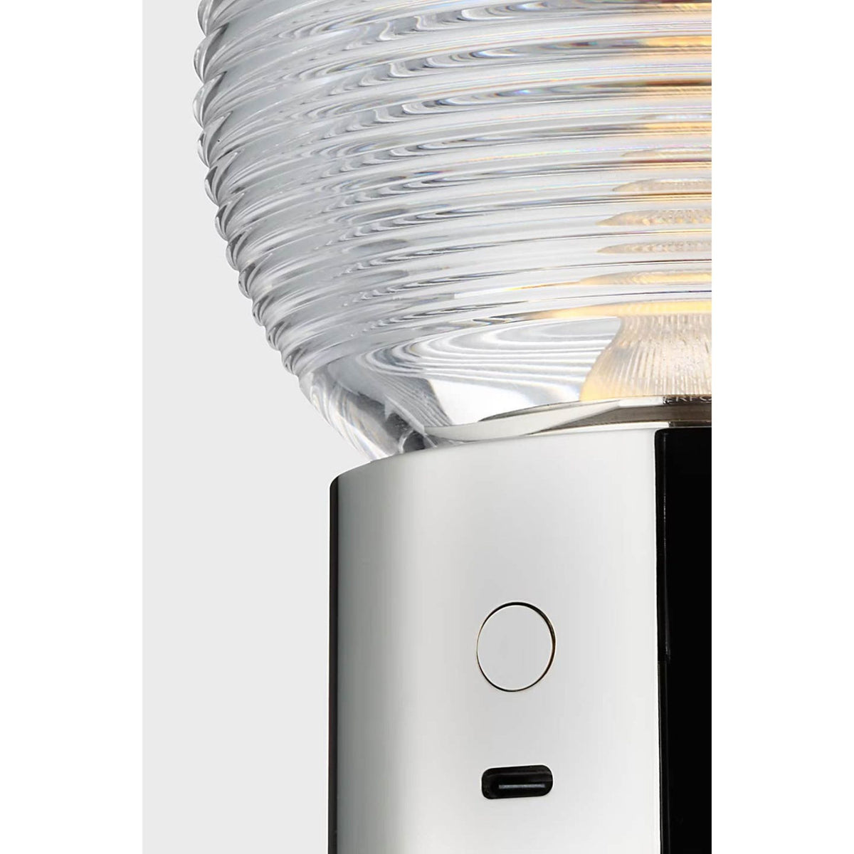 Waterford Circon 7" Rechargeable Accent Lamp in Polished Nickel with Clear Crystal W5" x H6.5"