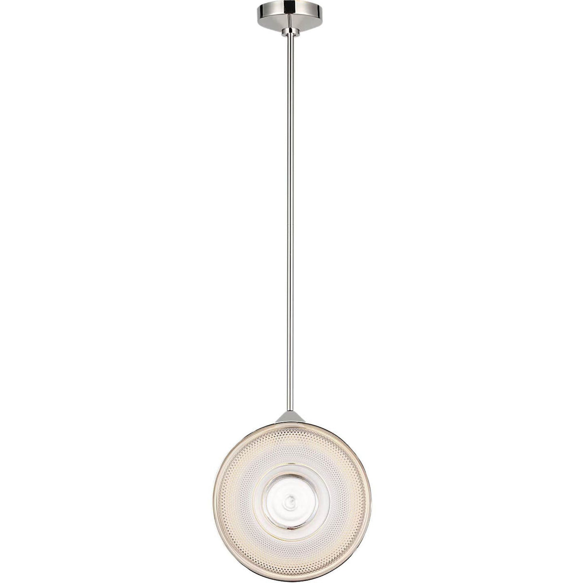 Waterford Copper Coast 15" Pendant in Polished Nickel with Karo Cut Clear Crystal W15"