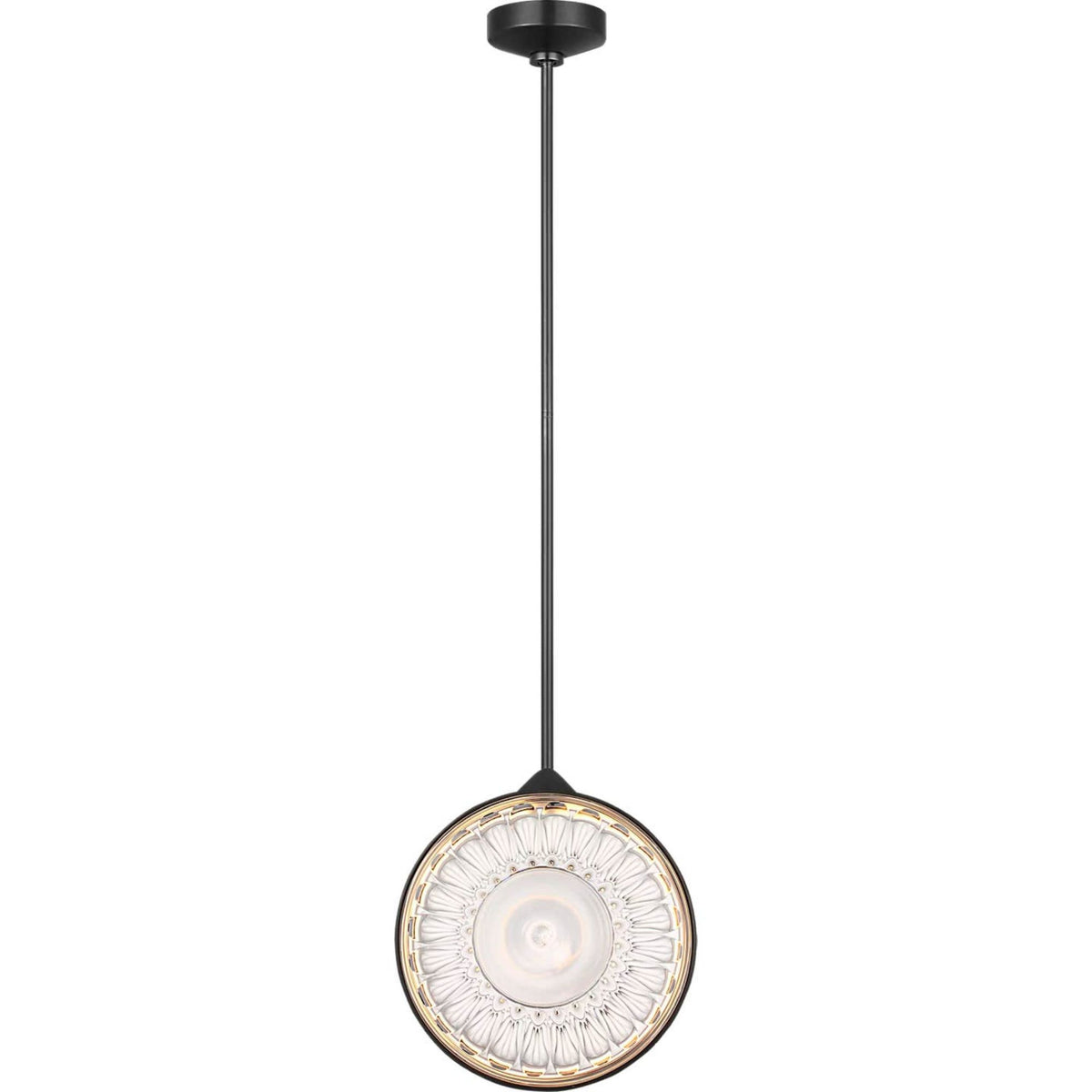 Waterford Copper Coast 15" Pendant in Bronze with Olive Cut Clear Crystal W15"