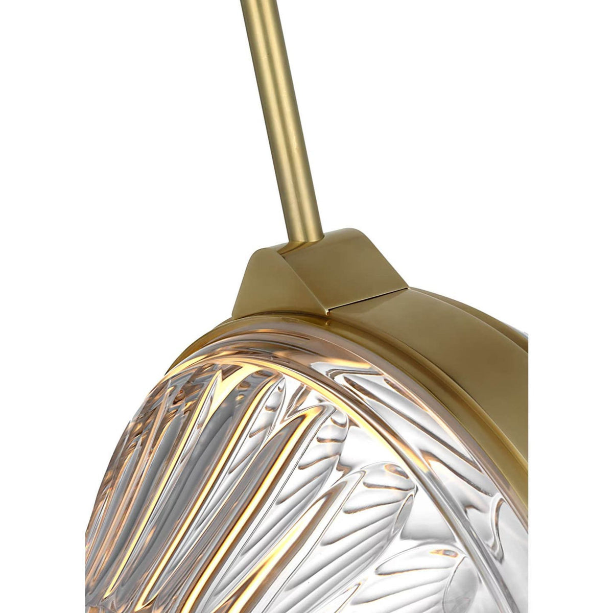 Waterford Copper Coast 15" Pendant in Natural Brass with Olive Cut Clear Crystal W15"