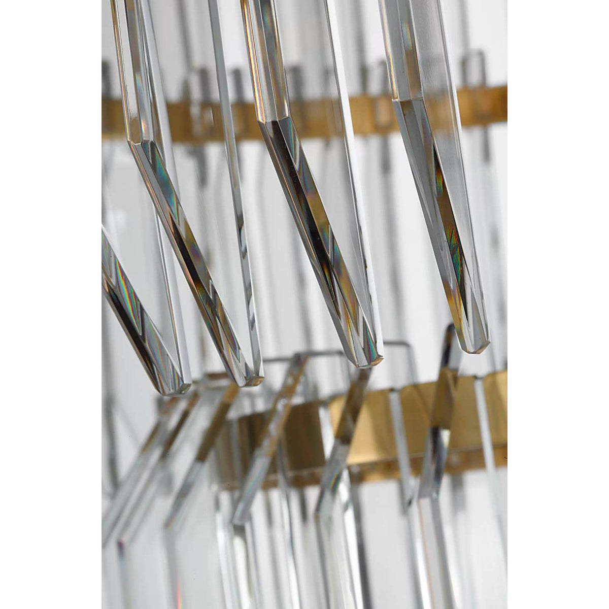 Waterford Killarney 32" Layered Chandelier in Natural Brass with Clear Crystal W32"