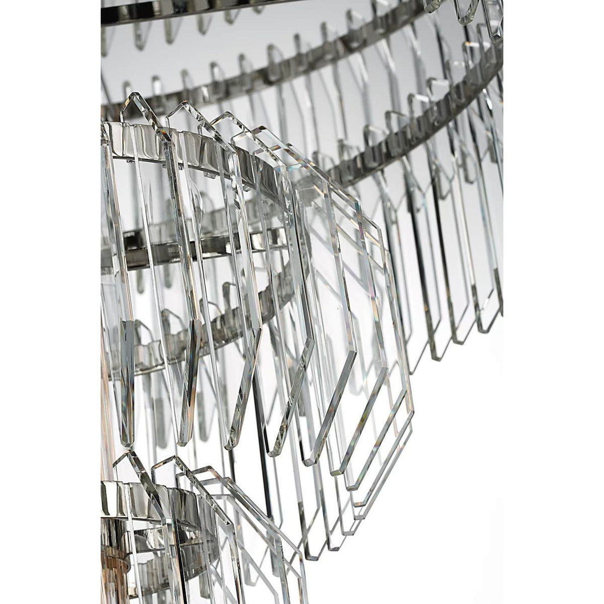 Waterford Killarney 32" Layered Chandelier in Polished Nickel with Clear Crystal W32"