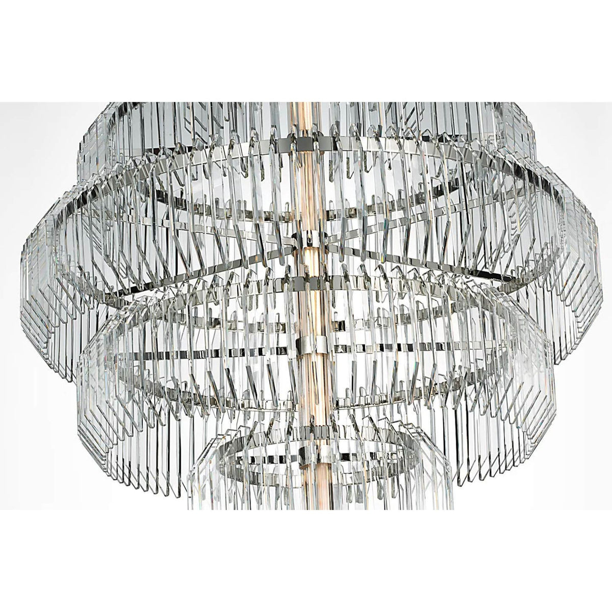 Waterford Killarney 32" Layered Chandelier in Polished Nickel with Clear Crystal W32"