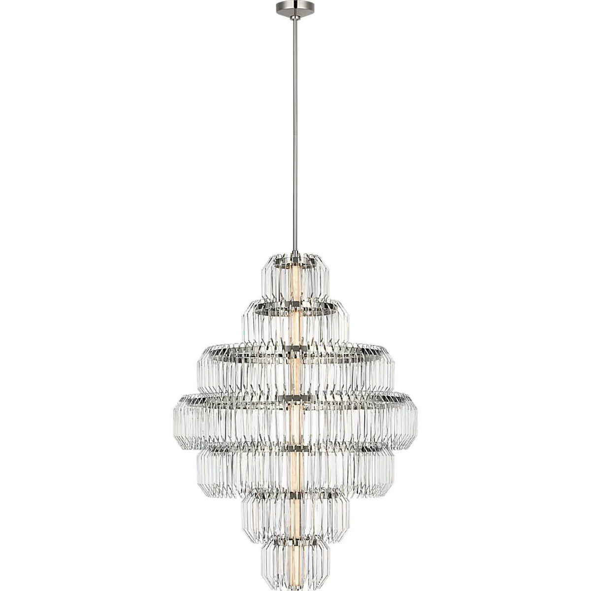 Waterford Killarney 32" Layered Chandelier in Polished Nickel with Clear Crystal W32"