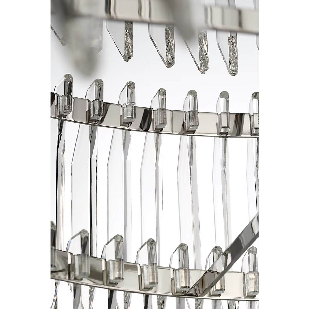 Waterford Killarney 32" Layered Drum Chandelier in Polished Nickel with Clear Crystal W32"