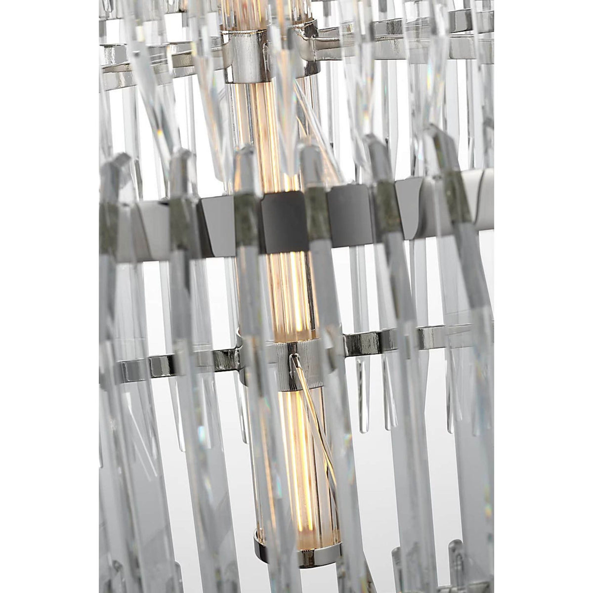 Waterford Killarney 32" Layered Drum Chandelier in Polished Nickel with Clear Crystal W32"