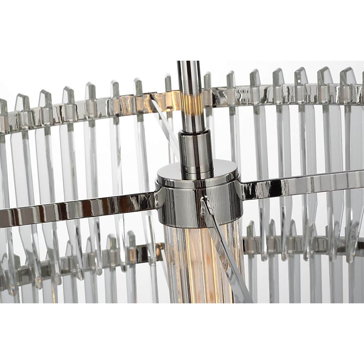 Waterford Killarney 32" Layered Drum Chandelier in Polished Nickel with Clear Crystal W32"