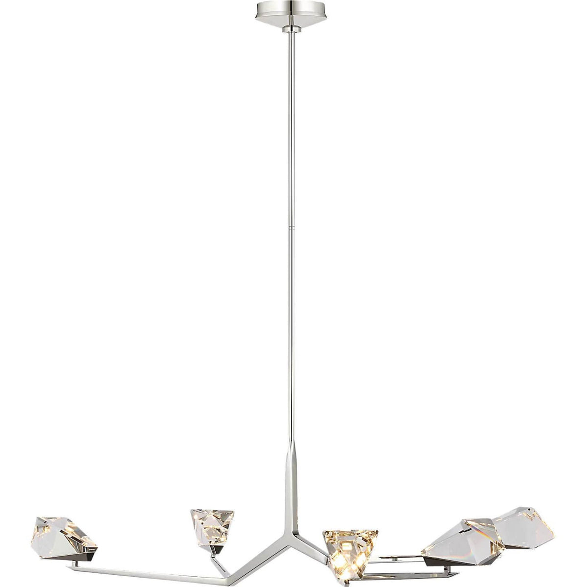 Waterford Carraig 52" 5 Light Chandelier in Polished Nickel with Clear Crystal W51.75"