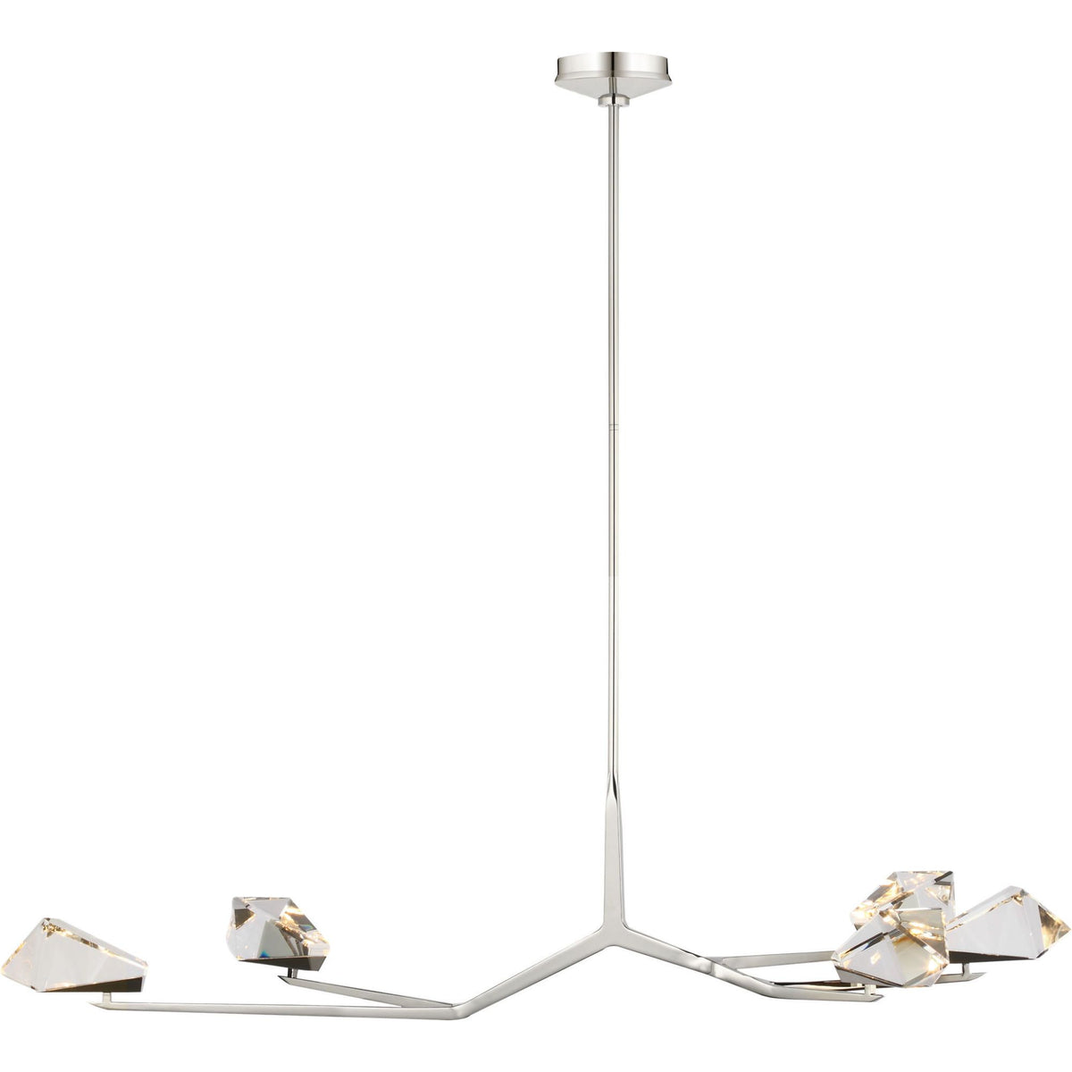 Waterford Carraig 52" 5 Light Chandelier in Polished Nickel with Clear Crystal W51.75"