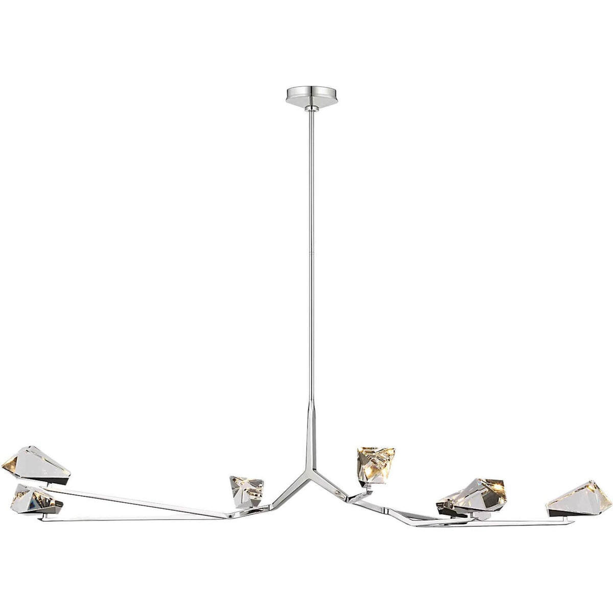 Waterford Carraig 63" 7 Light Chandelier in Polished Nickel with Clear Crystal W63.25"