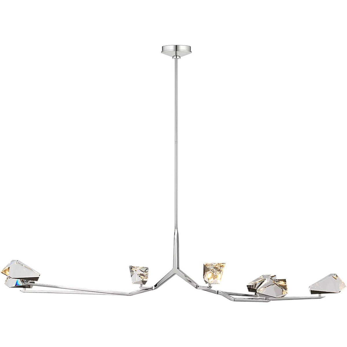 Waterford Carraig 63" 7 Light Chandelier in Polished Nickel with Clear Crystal W63.25"