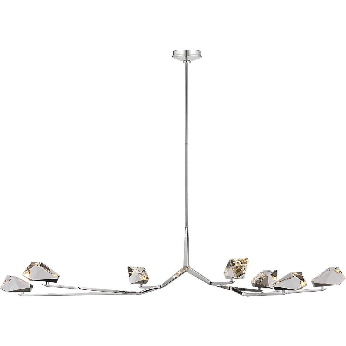 Waterford Carraig 63" 7 Light Chandelier in Polished Nickel with Clear Crystal W63.25"