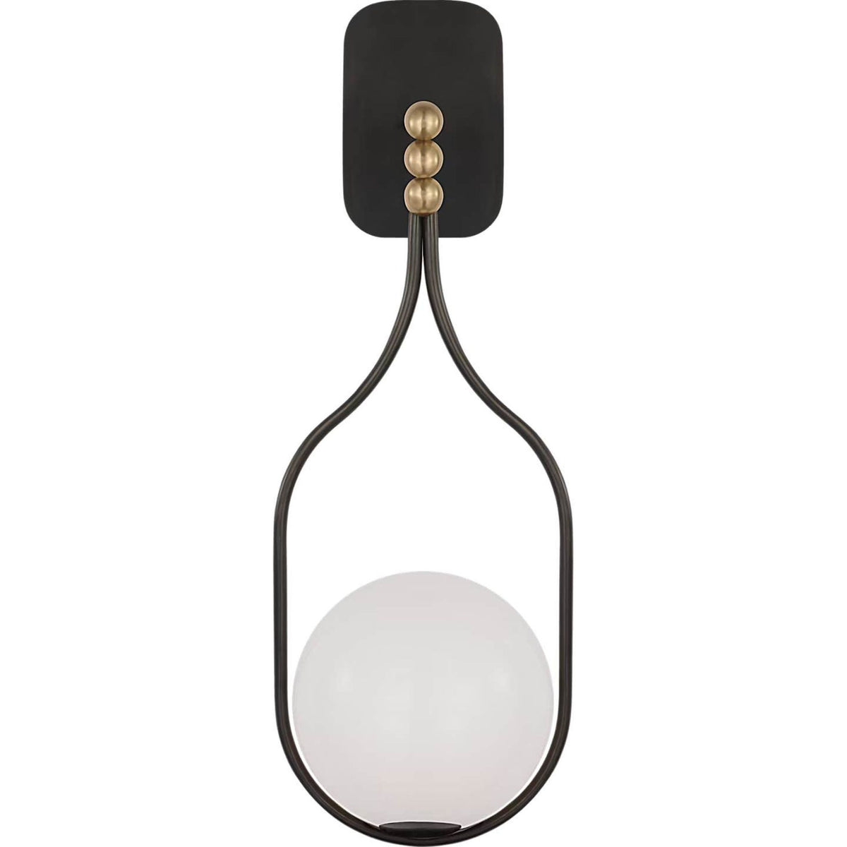 Windsor Smith Jodo 19" Single Sconce in Bronze and Brass with White Glass W6.75" x H18.75" x E6.5"