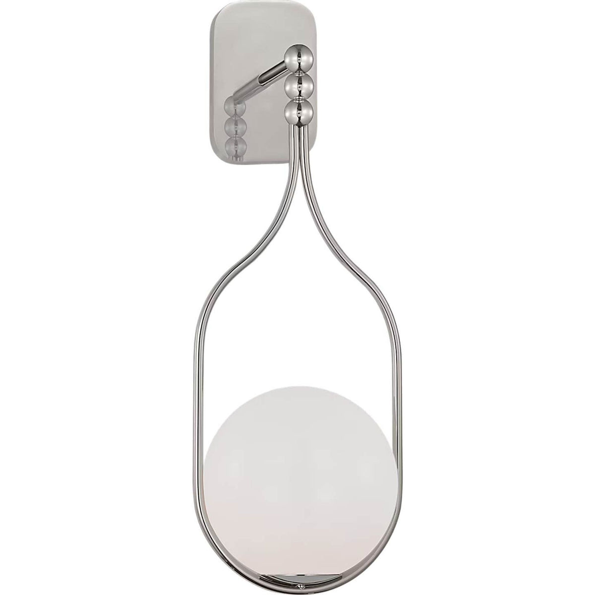 Windsor Smith Jodo 19" Single Sconce in Polished Nickel with White Glass W6.75" x H18.75" x E6.5"