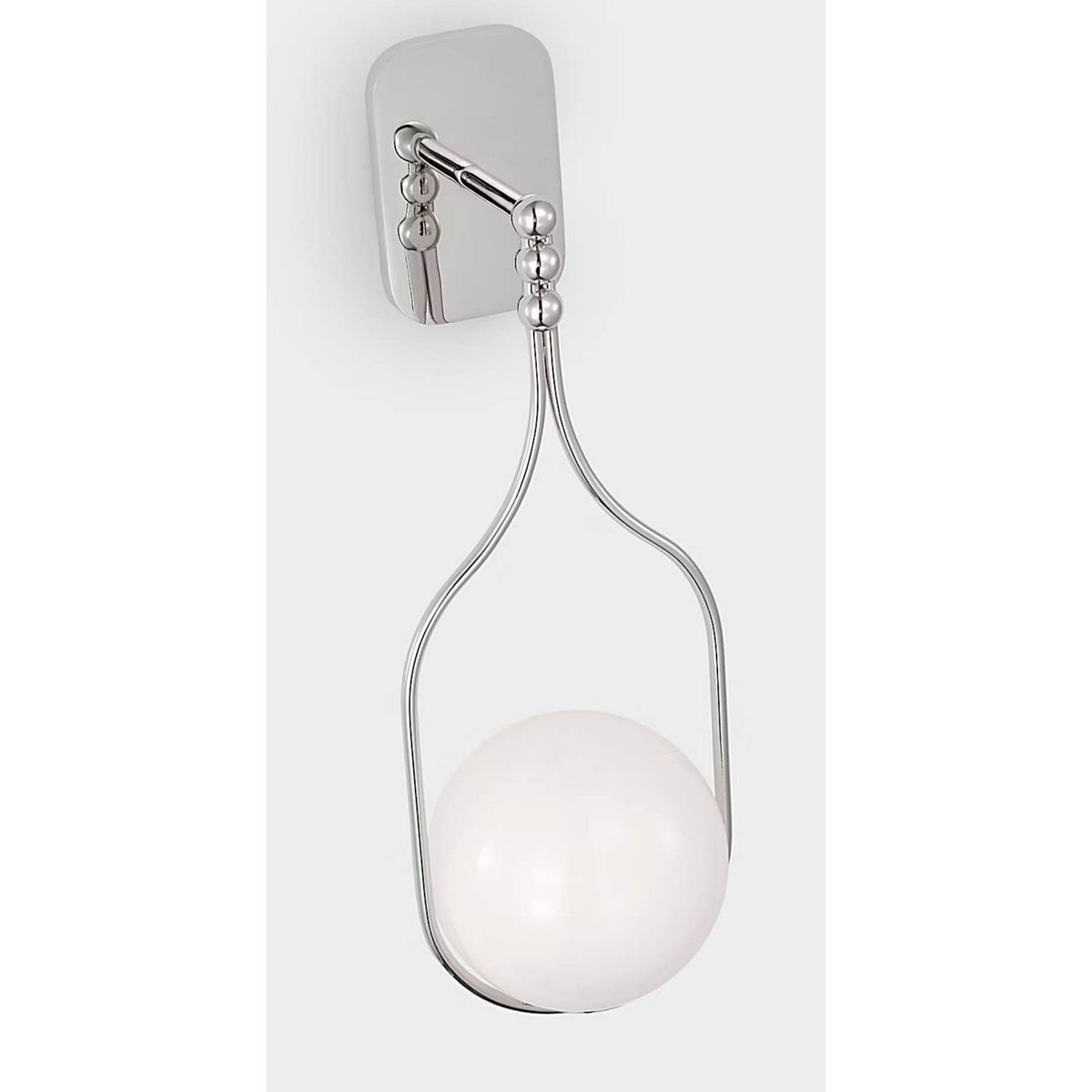 Windsor Smith Jodo 19" Single Sconce in Polished Nickel with White Glass W6.75" x H18.75" x E6.5"