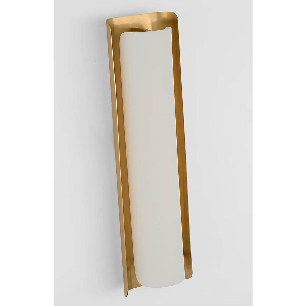 Windsor Smith Penumbra 21" Sconce in Hand-Rubbed Antique Brass and Linen W6" x H21" x E4.5"