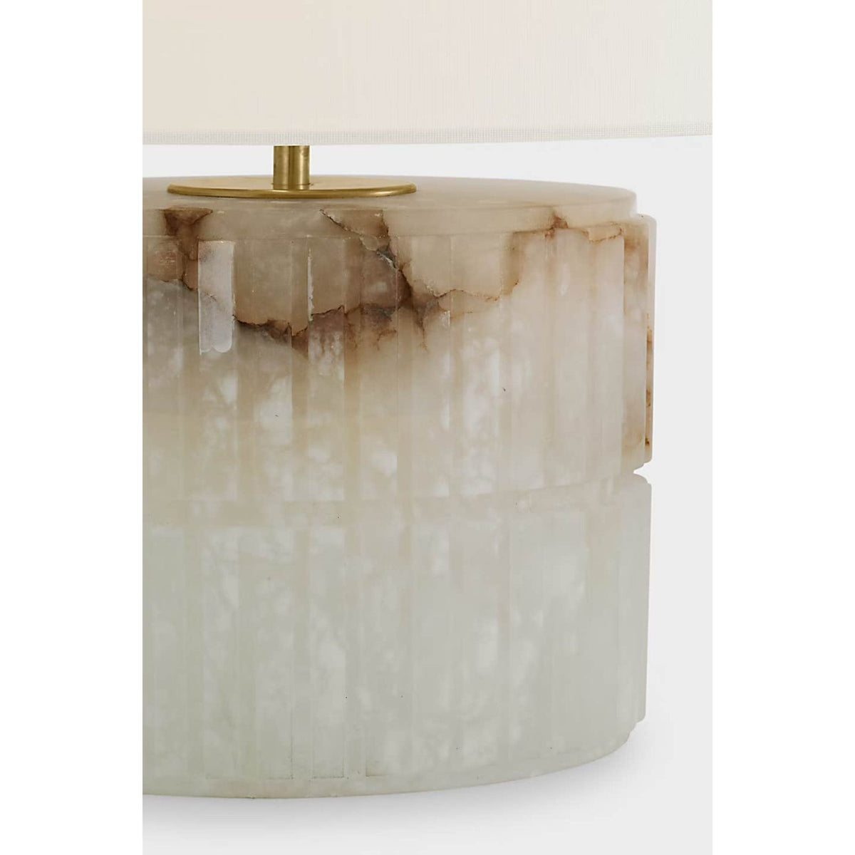 Windsor Smith Kapittel Medium Table Lamp in Alabaster with Linen Shade W16" x H18.25"