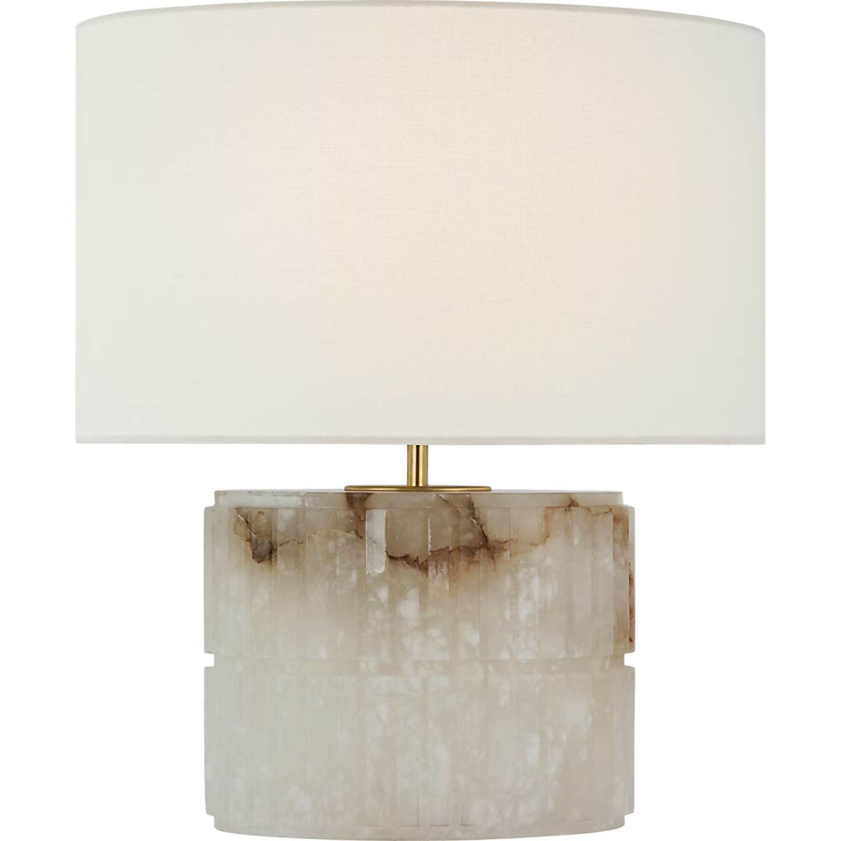Windsor Smith Kapittel Medium Table Lamp in Alabaster with Linen Shade W16" x H18.25"