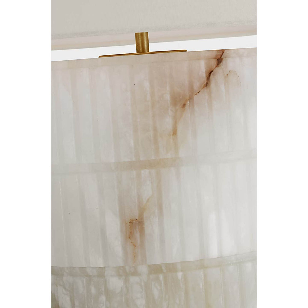 Windsor Smith Kapittel Large Table Lamp in Alabaster with Linen Shade W18" x H30"