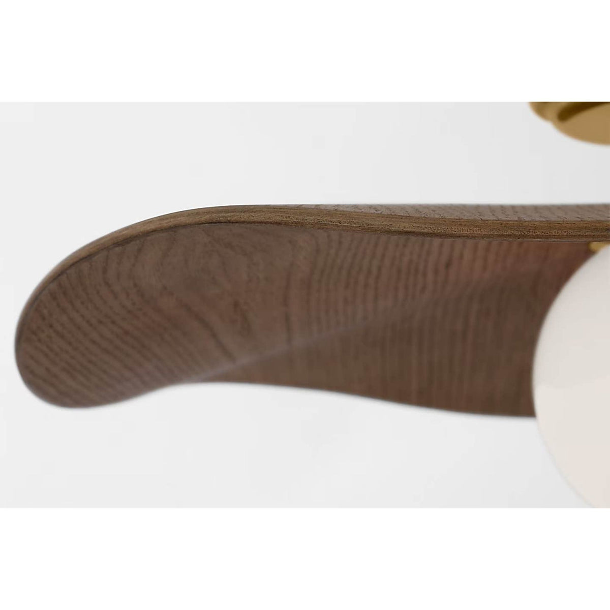 Windsor Smith Mahalo 22" Semi-Flush Mount in Hand-Rubbed Antique Brass and White Glass with Natural Oak Shade W22" x H8"