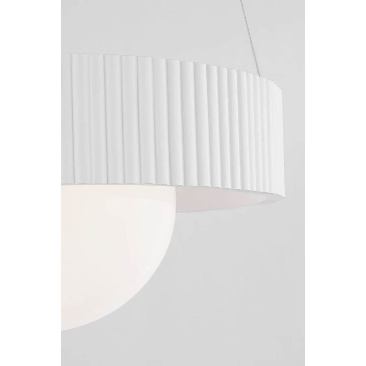 Windsor Smith Arena 18" Ring and Globe Chandelier in Bronze and Matte White with White Glass W18"