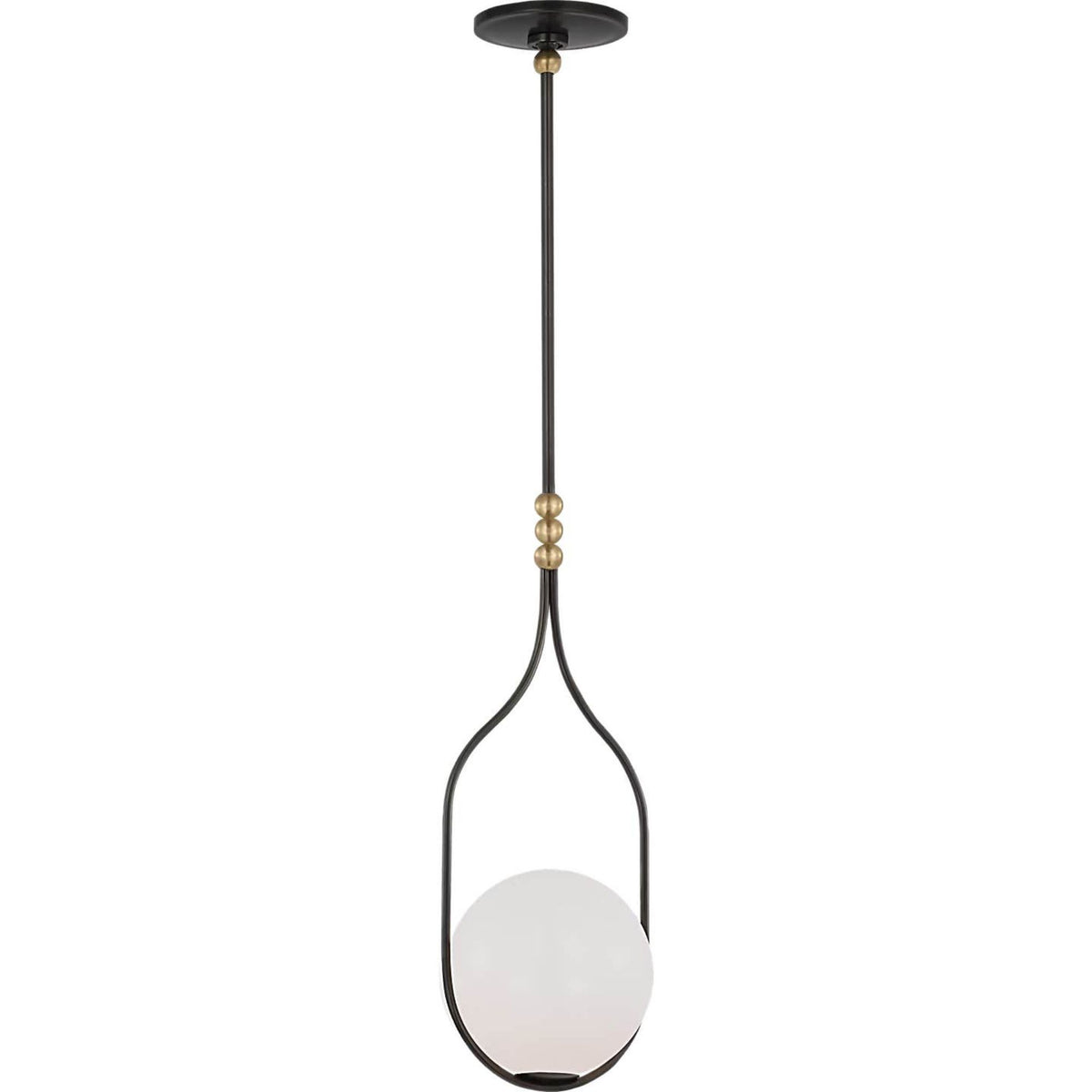 Windsor Smith Jodo 9" Pendant in Bronze and Brass with White Glass W8.75"