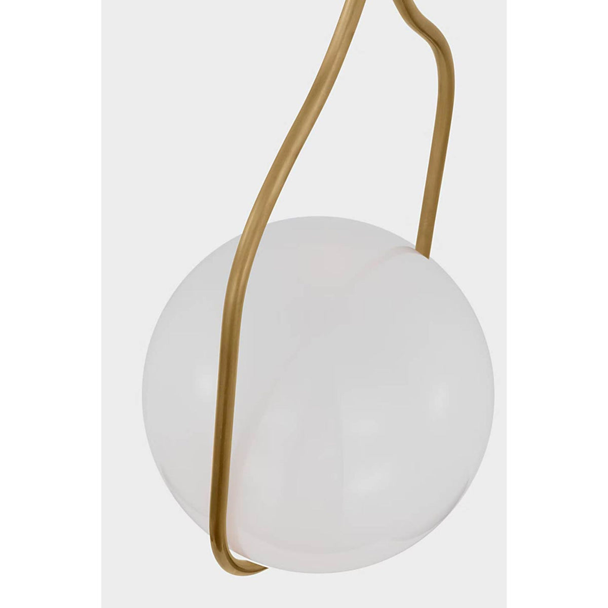 Windsor Smith Jodo 9" Pendant in Hand-Rubbed Antique Brass with White Glass W8.75"