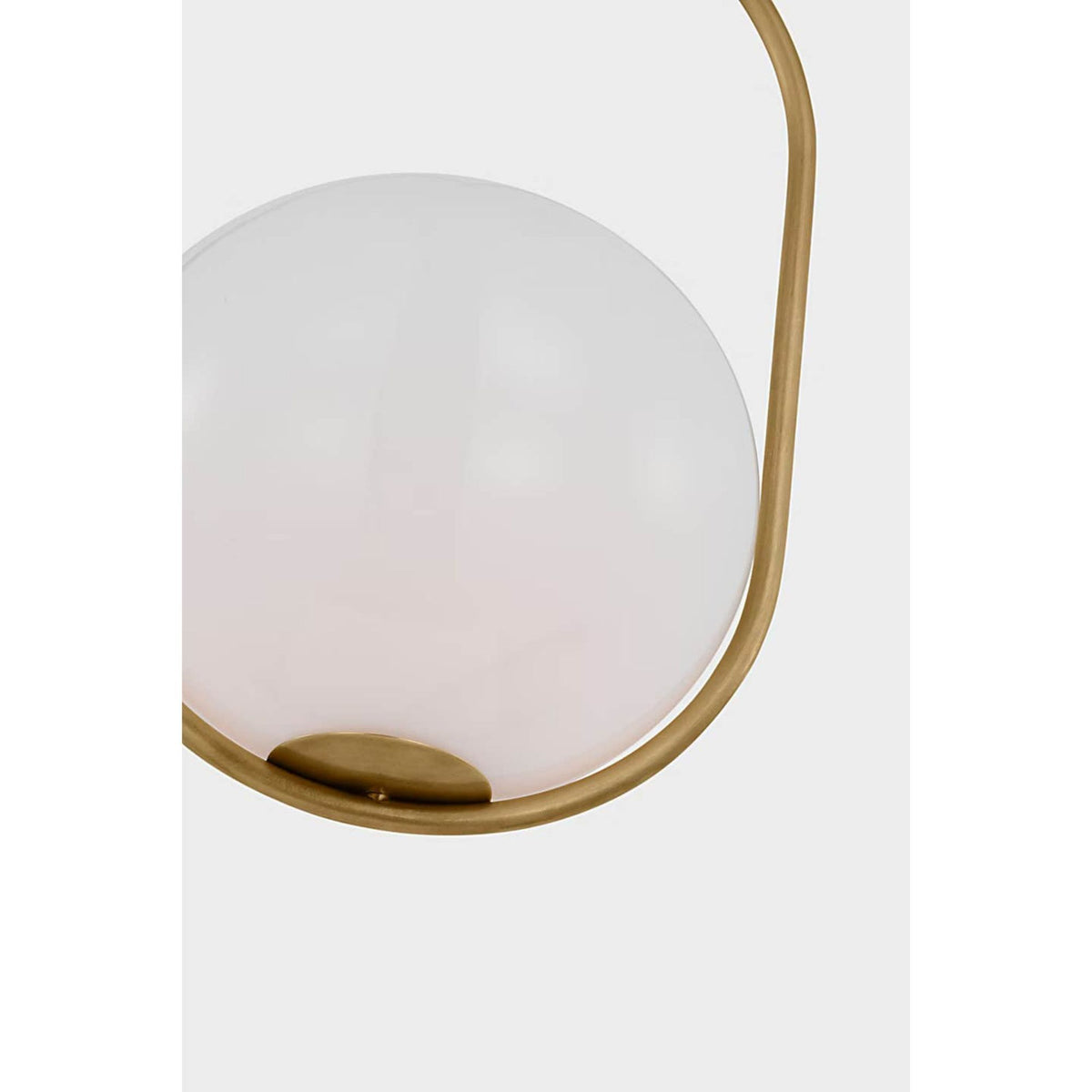 Windsor Smith Jodo 9" Pendant in Hand-Rubbed Antique Brass with White Glass W8.75"