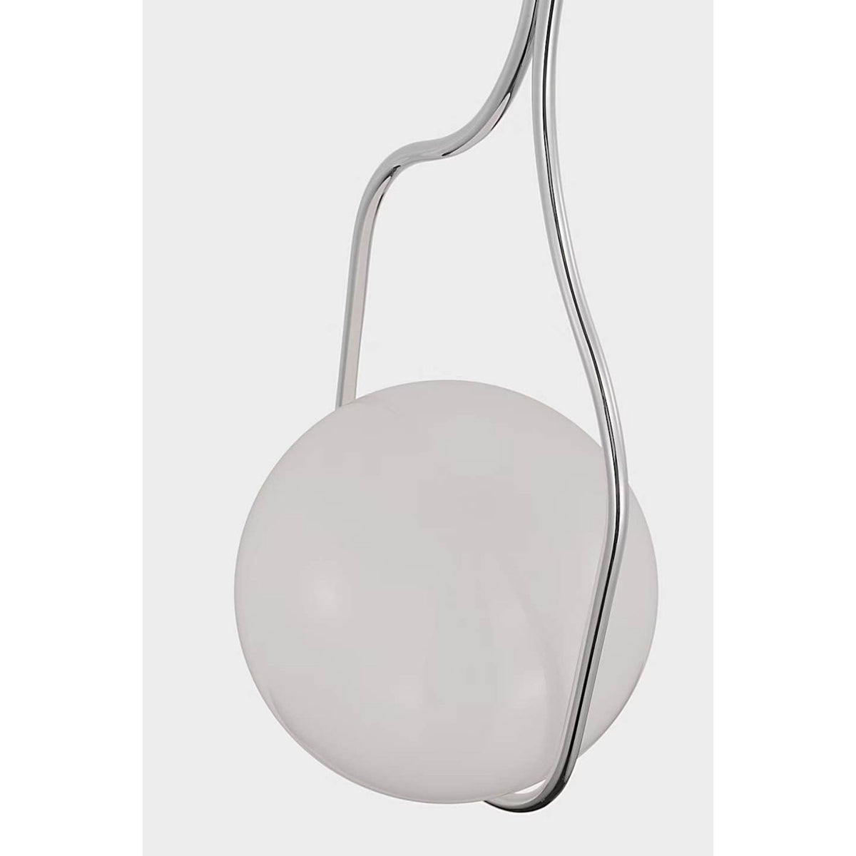 Windsor Smith Jodo 9" Pendant in Polished Nickel with White Glass W8.75"