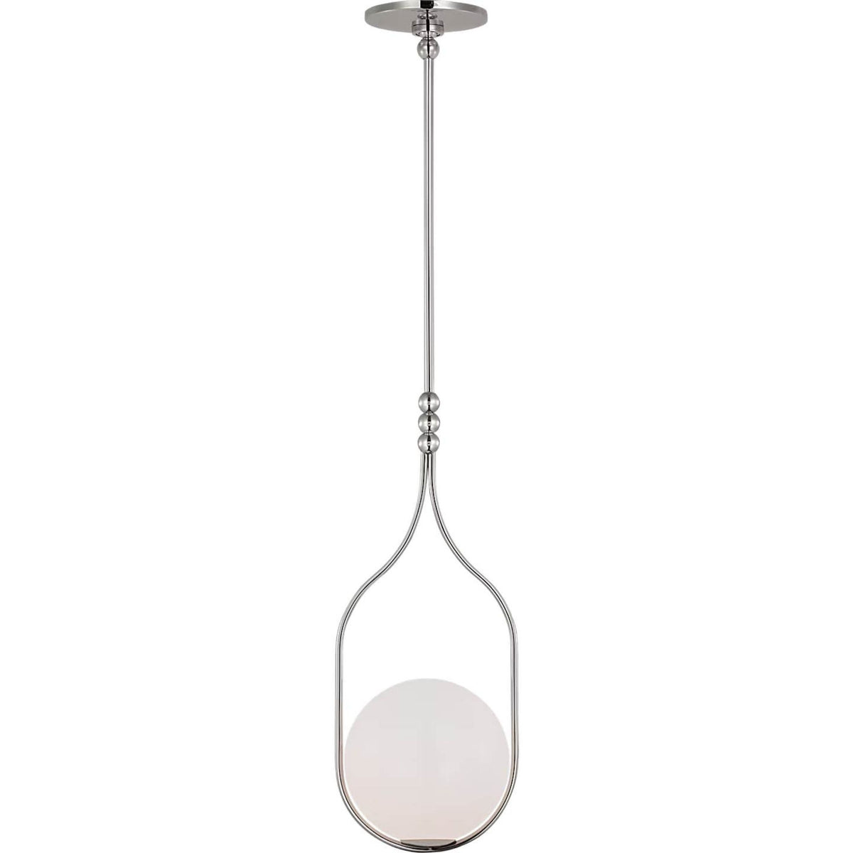 Windsor Smith Jodo 9" Pendant in Polished Nickel with White Glass W8.75"