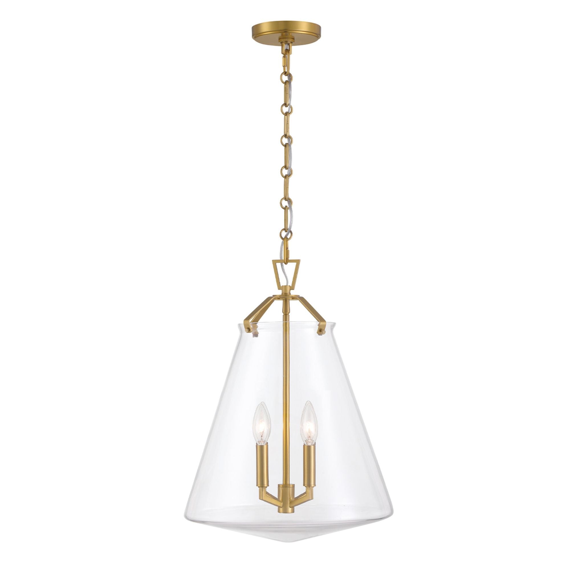 Voss 4 Light Luxe Gold Pendant Clear Glass 15.25"W x 20"H x 15.25"D
