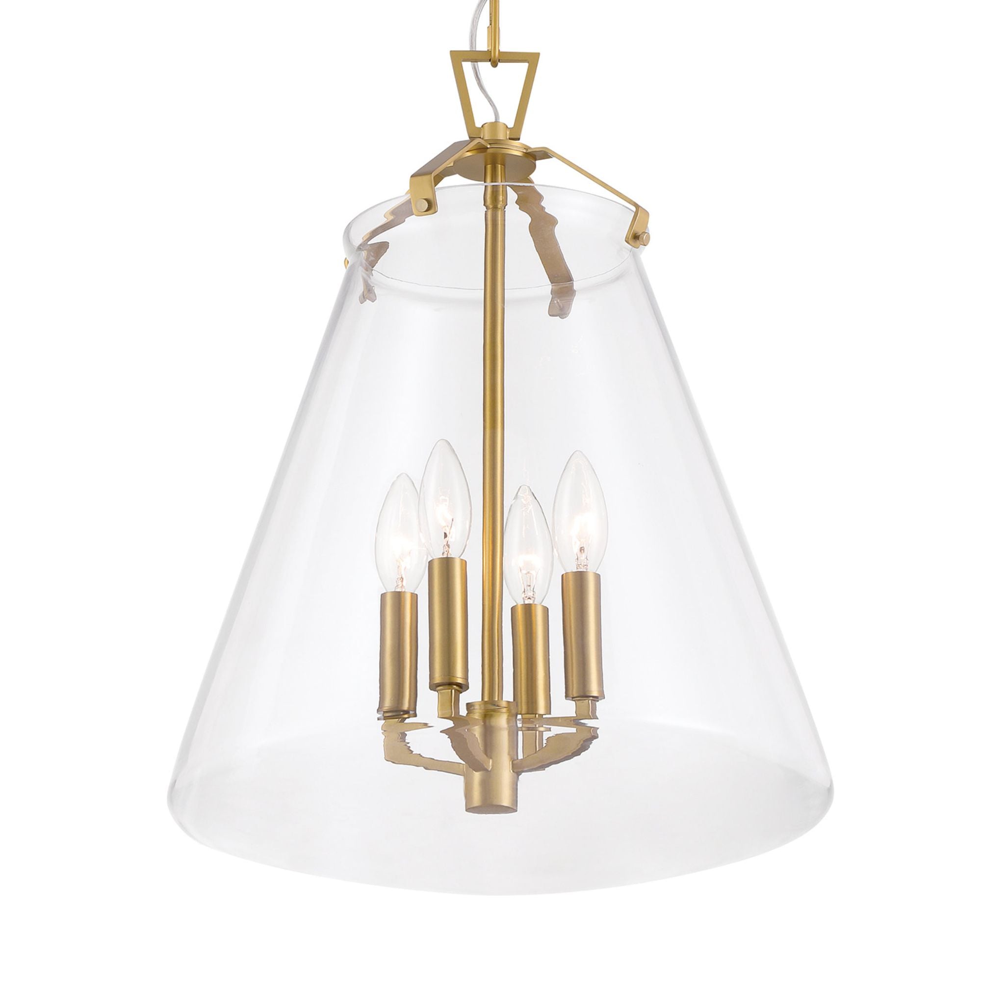 Voss 4 Light Luxe Gold Pendant Clear Glass 15.25"W x 20"H x 15.25"D