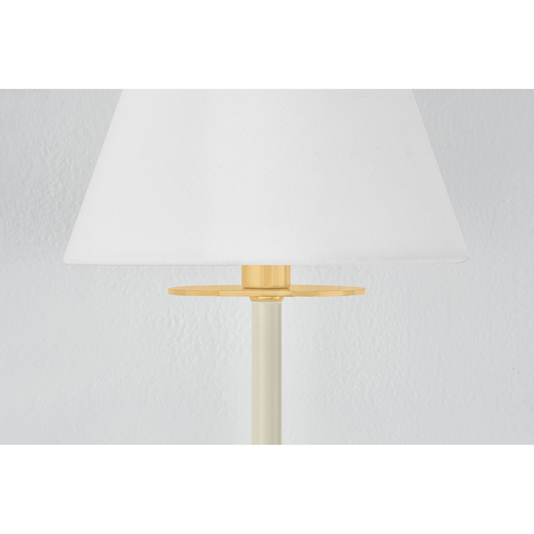 Wedgewood 1-Light Wall Sconce in Aged Brass by Mark D. Sikes 8W x 17H (Off-White)