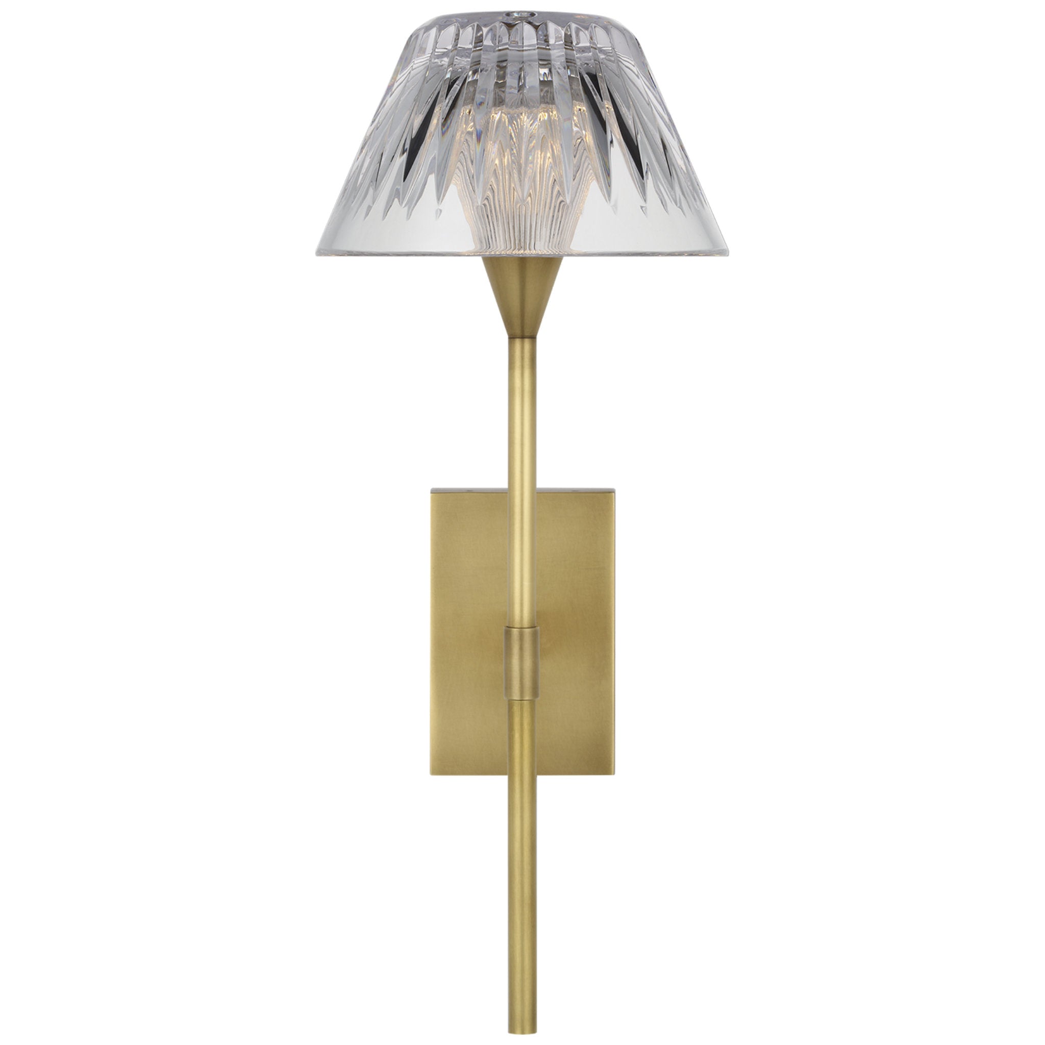 Waterford Blaze 14" Sconce in Natural Brass with Clear Crystal Wall Light W5.75" x H13.75"