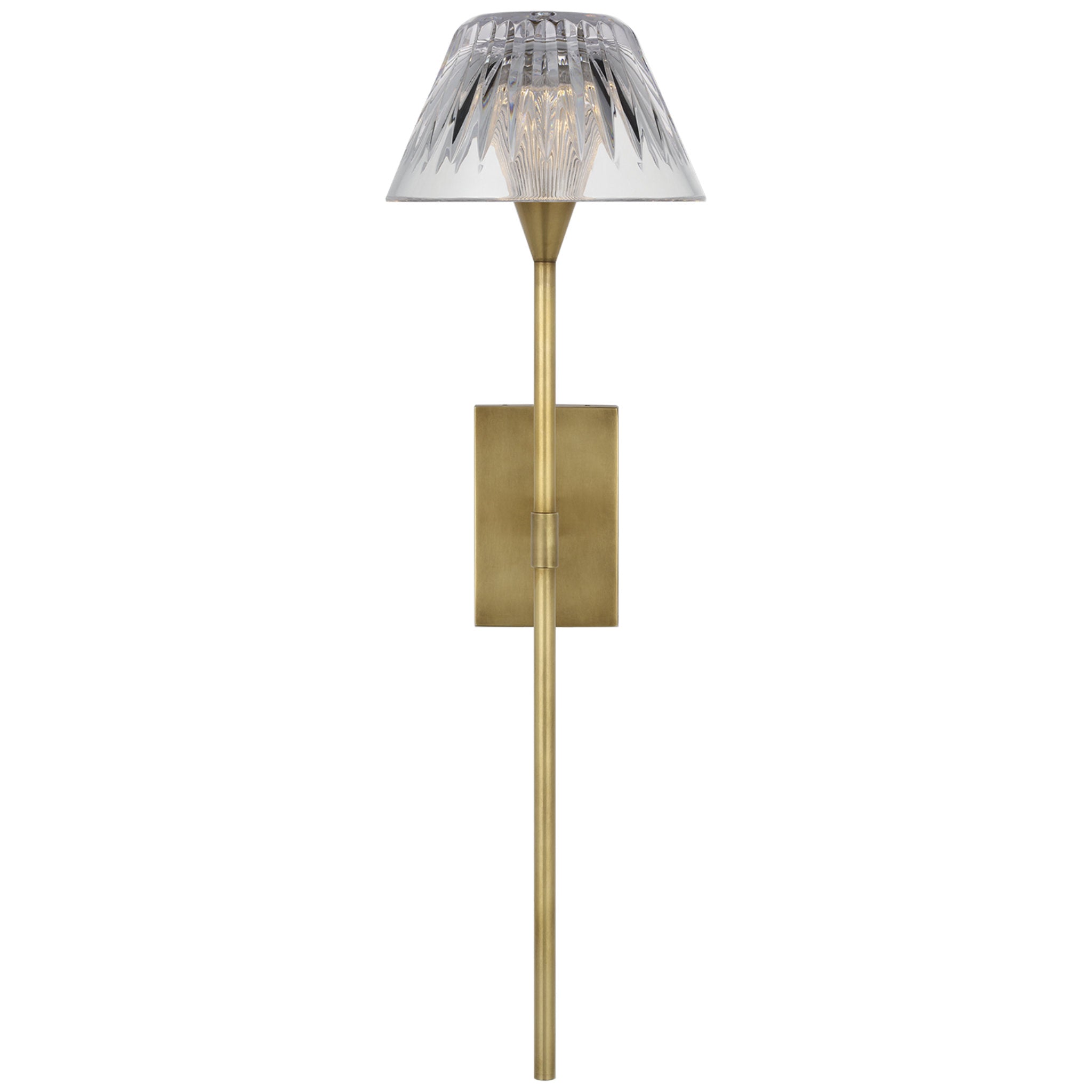 Waterford Blaze 19" Tail Sconce in Natural Brass with Clear Crystal Wall Light W5.75" x H19"