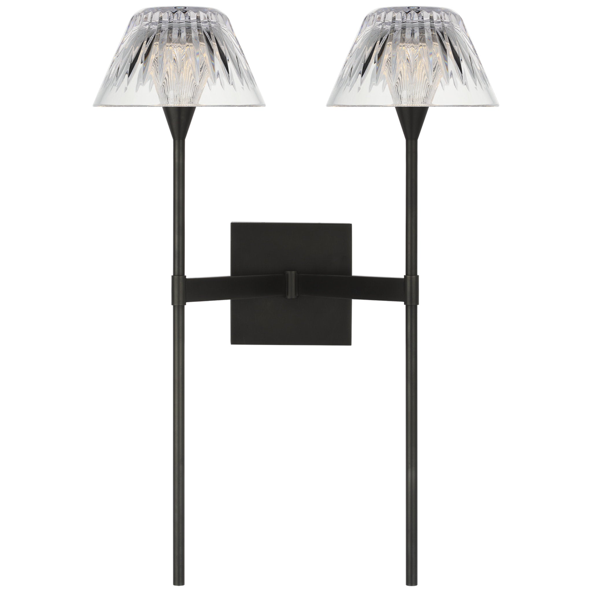 Waterford Blaze 19" 2 Light Tail Sconce in Bronze with Clear Crystal Wall Light W13.5" x H19"