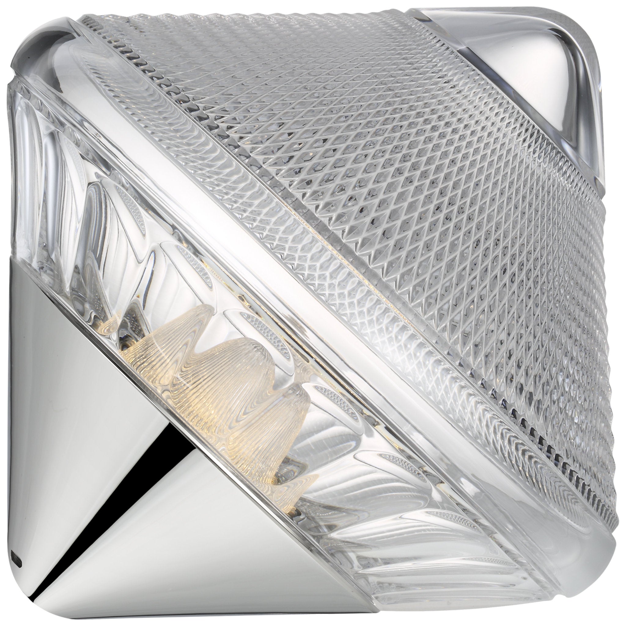 Waterford Copper Coast 12" Rechargeable Accent Light in Polished Nickel with Clear Crystal Table Lamp W11.75" x H9.25"