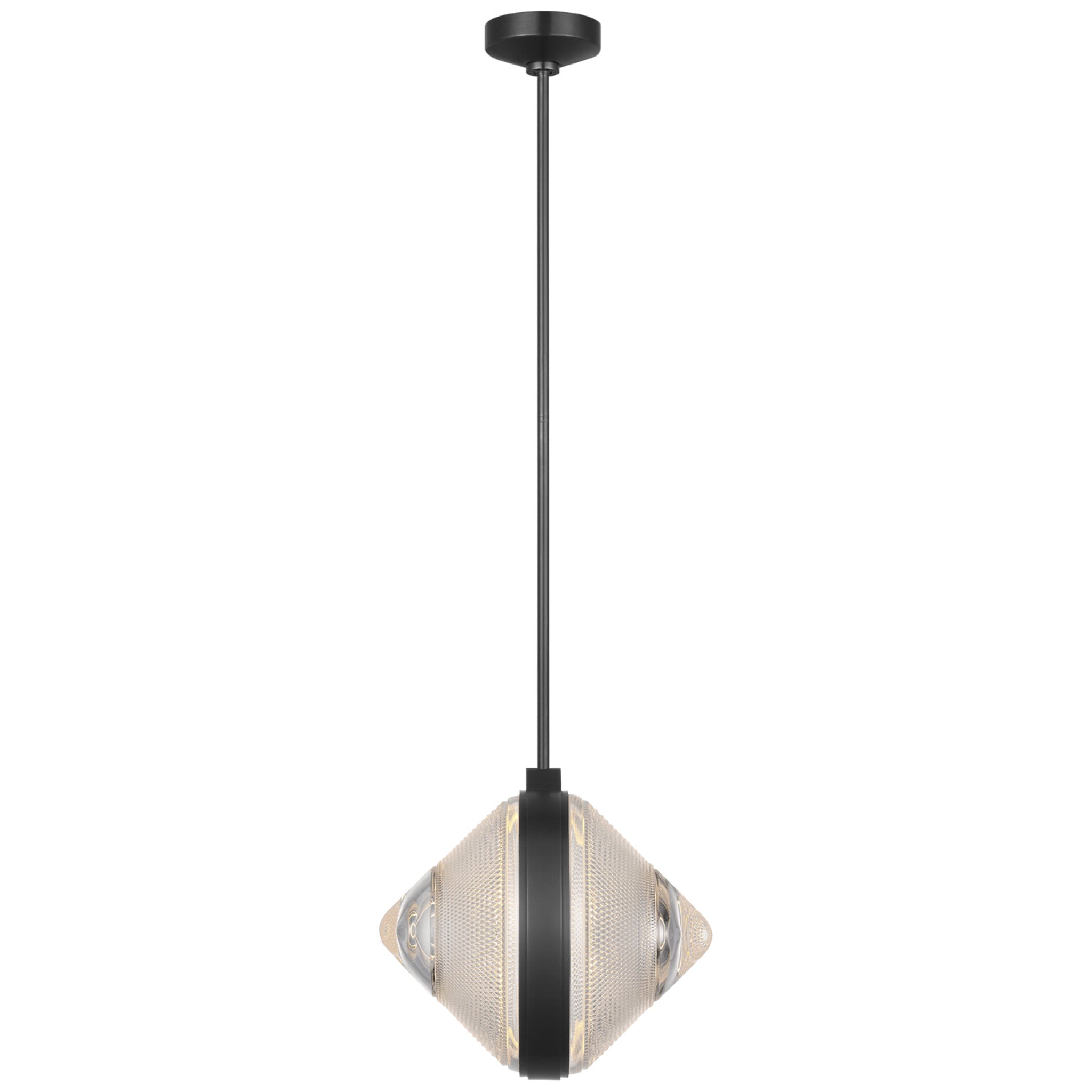 Waterford Copper Coast 15" Pendant in Bronze with Karo Cut Clear Crystal Ceiling Light W15"