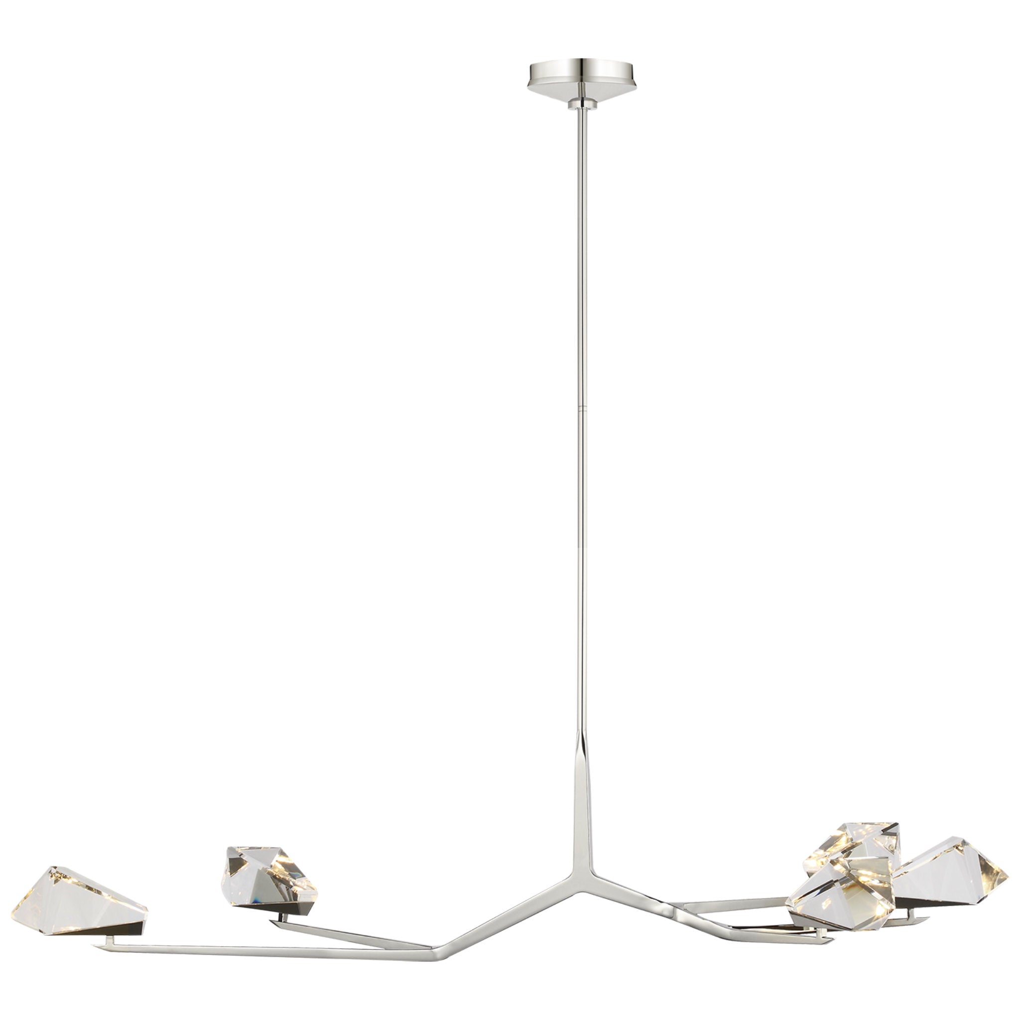 Waterford Carraig 52" 5 Light Chandelier in Polished Nickel with Clear Crystal Ceiling Light W51.75"